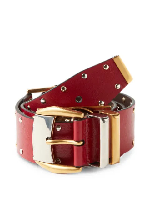 Versace Ledergürtel mit Nieten 4 cm