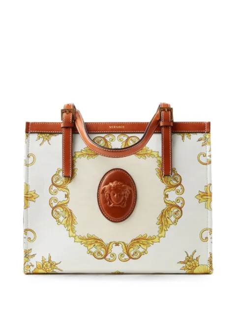 Versace 리비에르 프린트 캔버스 토트 백