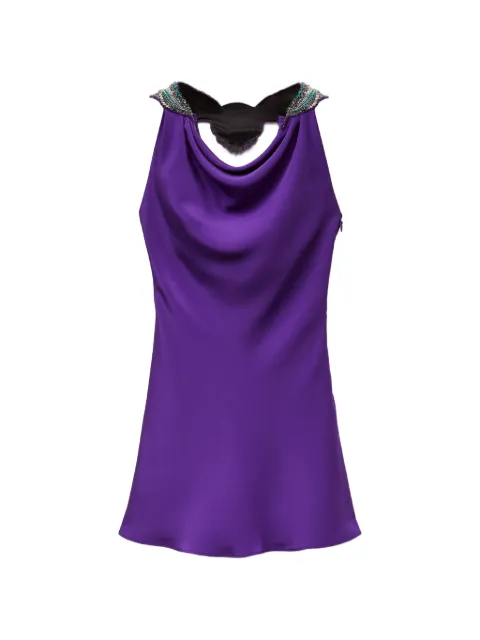 Versace embroidered silk mini dress