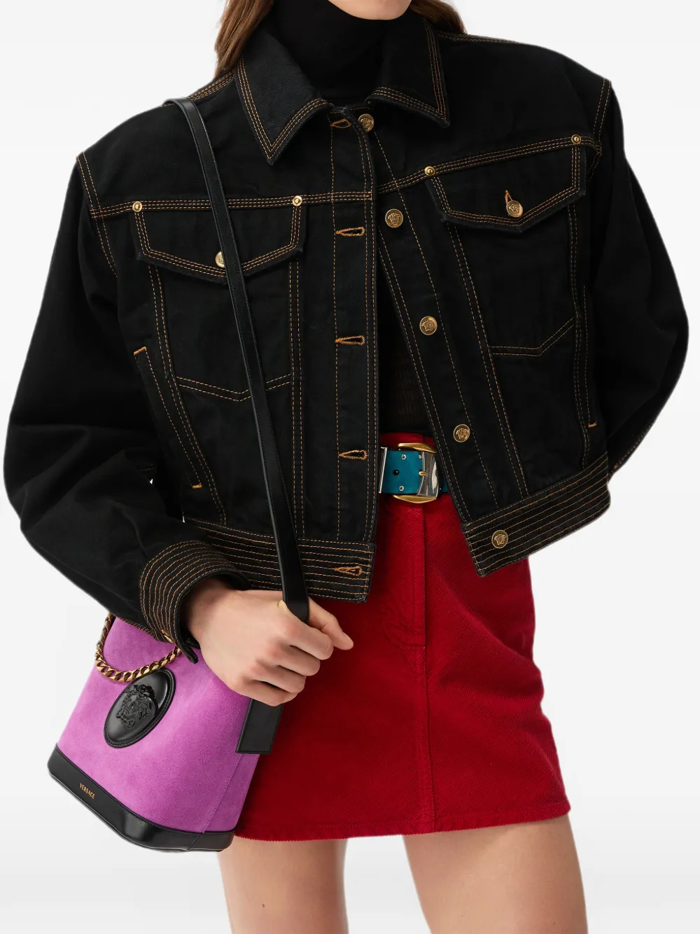 Versace Denim jack Zwart