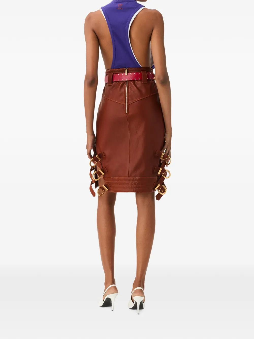 Versace Nappa midi-rok Bruin