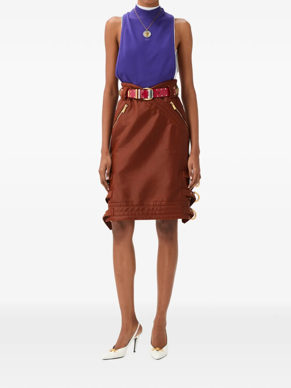 Versace Nappa midi-rok Bruin