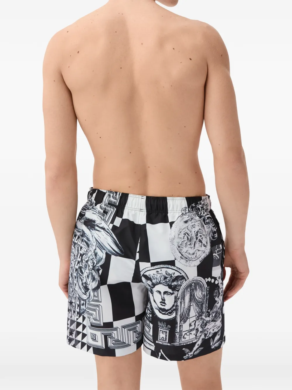 Versace Zwembroek met print Zwart