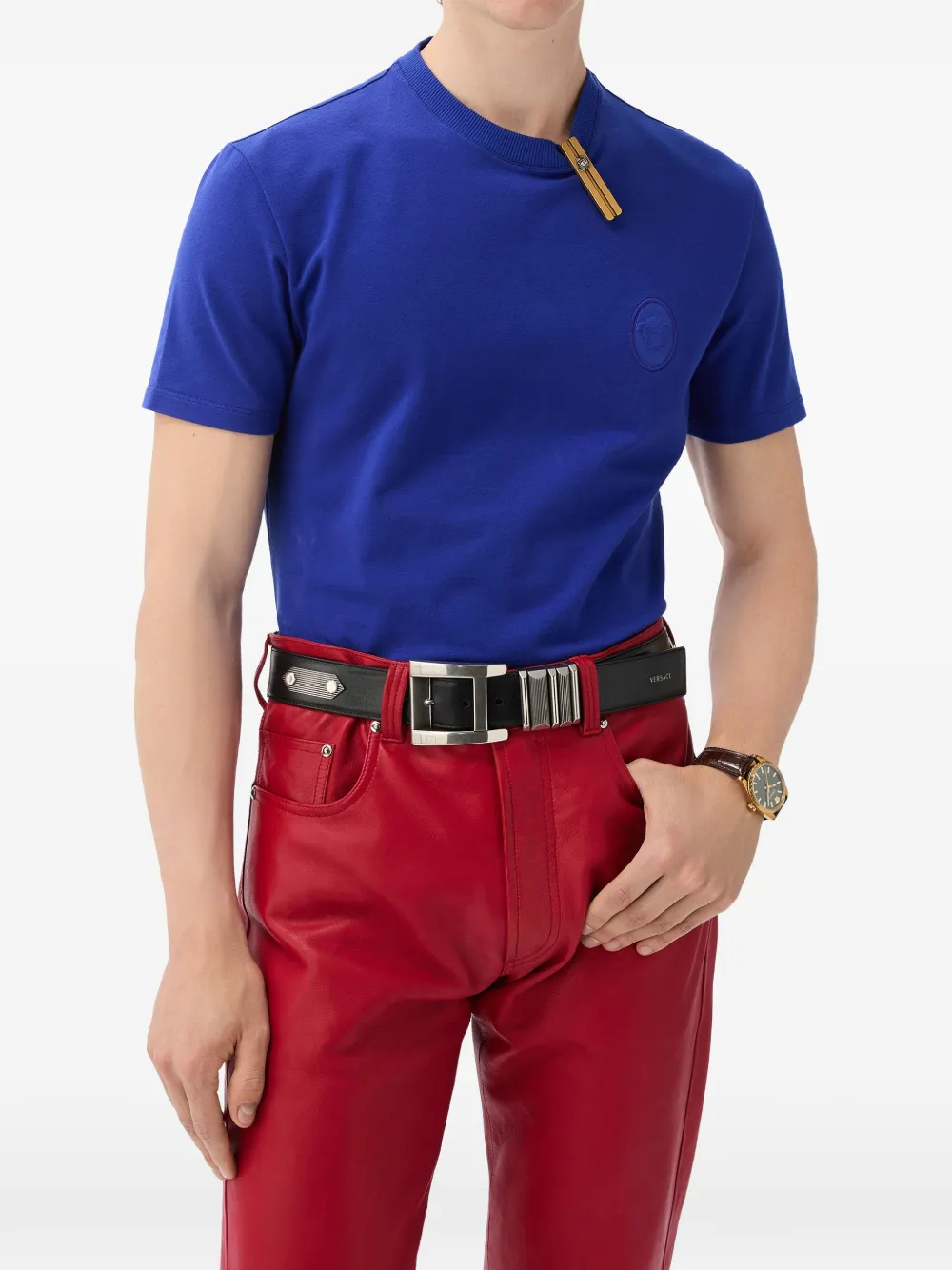 Versace Katoenen jersey T-shirt Blauw
