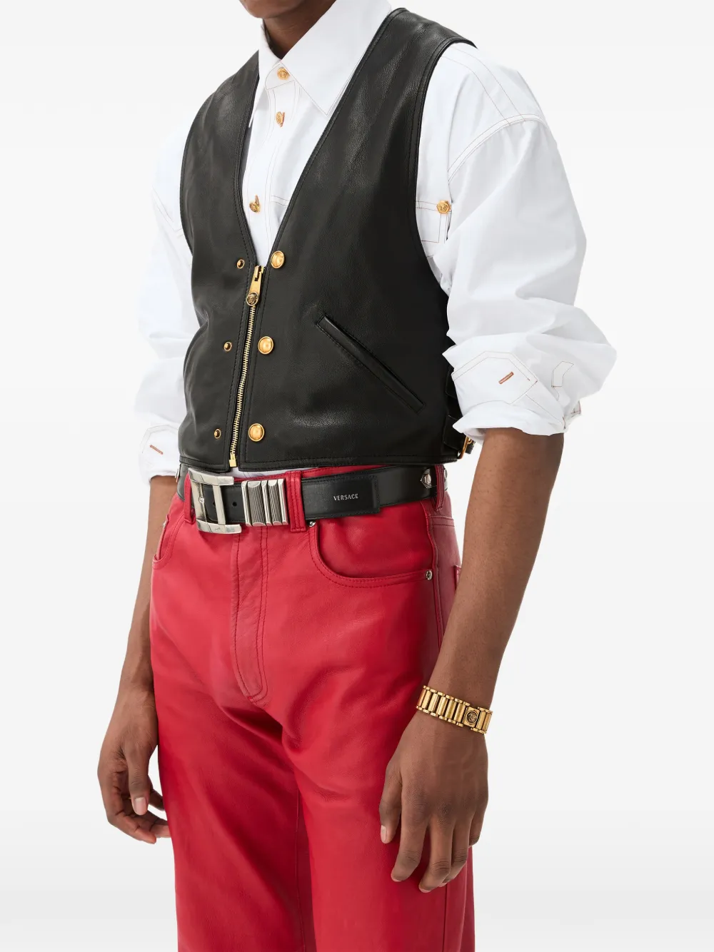 Versace Nappa top Zwart