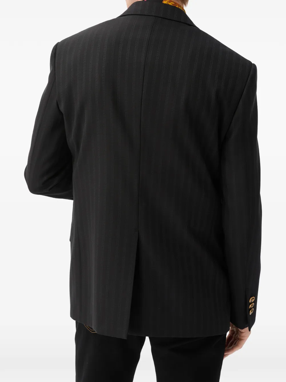 Versace Wollen blazer met jacquard Zwart