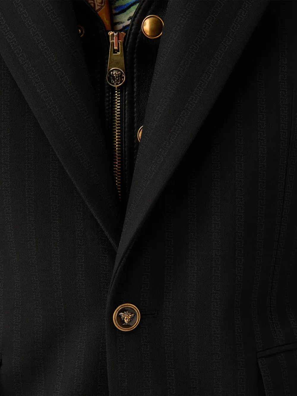 Versace Wollen blazer met jacquard Zwart