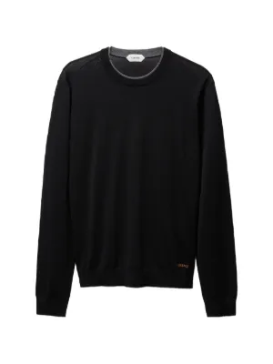 Prada logo-embroidered crew-neck Sweater | Black | FARFETCH