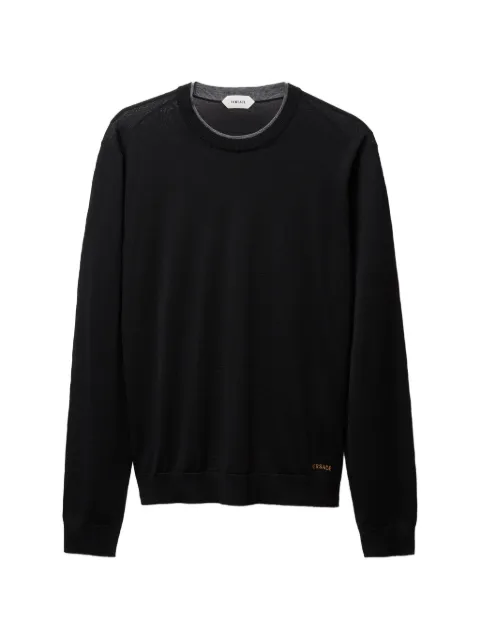 Versace embroidered wool knit crewneck sweater