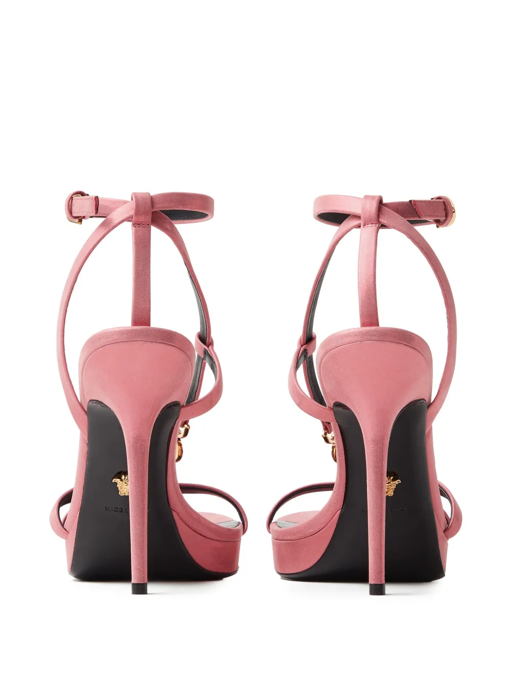 Versace Medusa '95 embellished leather sandals 115 mm Roze