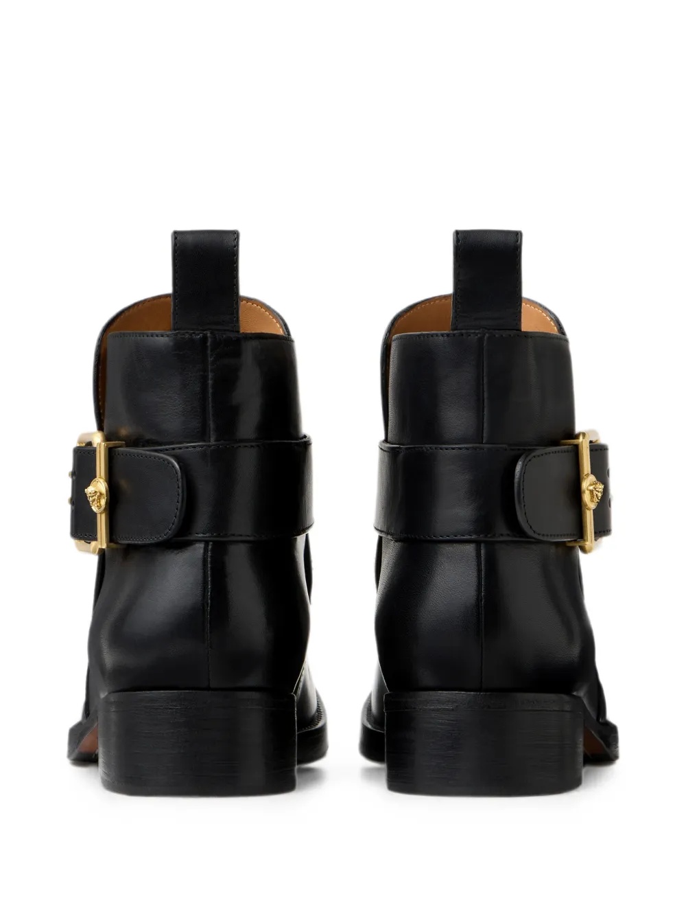 Versace Orlando leather boots Zwart