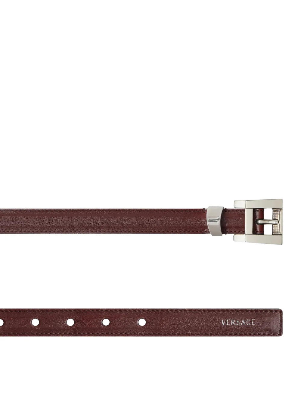 Versace Leren riem (2 cm) Bruin