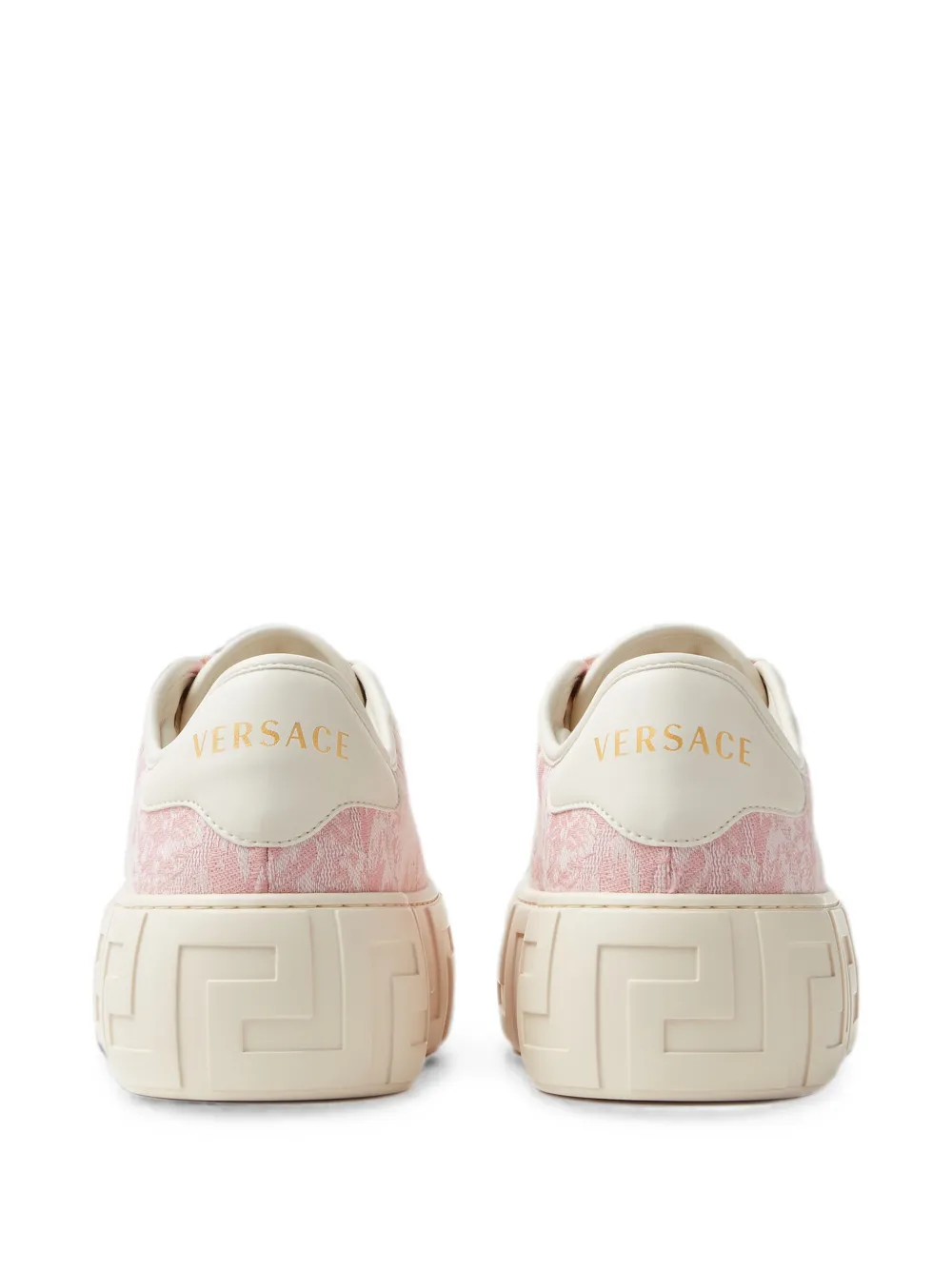 Versace Greca canvas sneakers met plateauzool en jacquard Roze