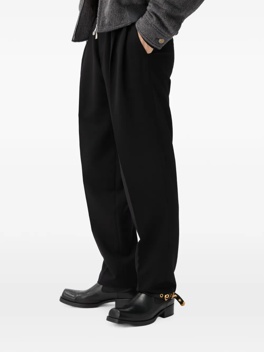 Versace Stretch wollen pantalon Zwart