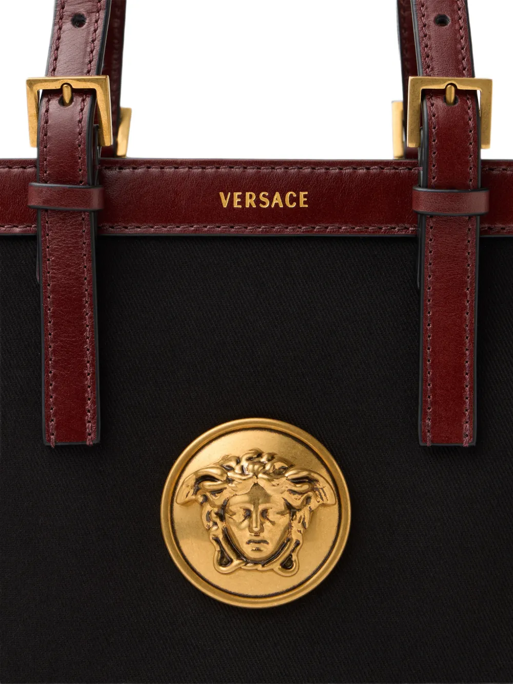 Versace Rivière canvas mini-shopper Zwart