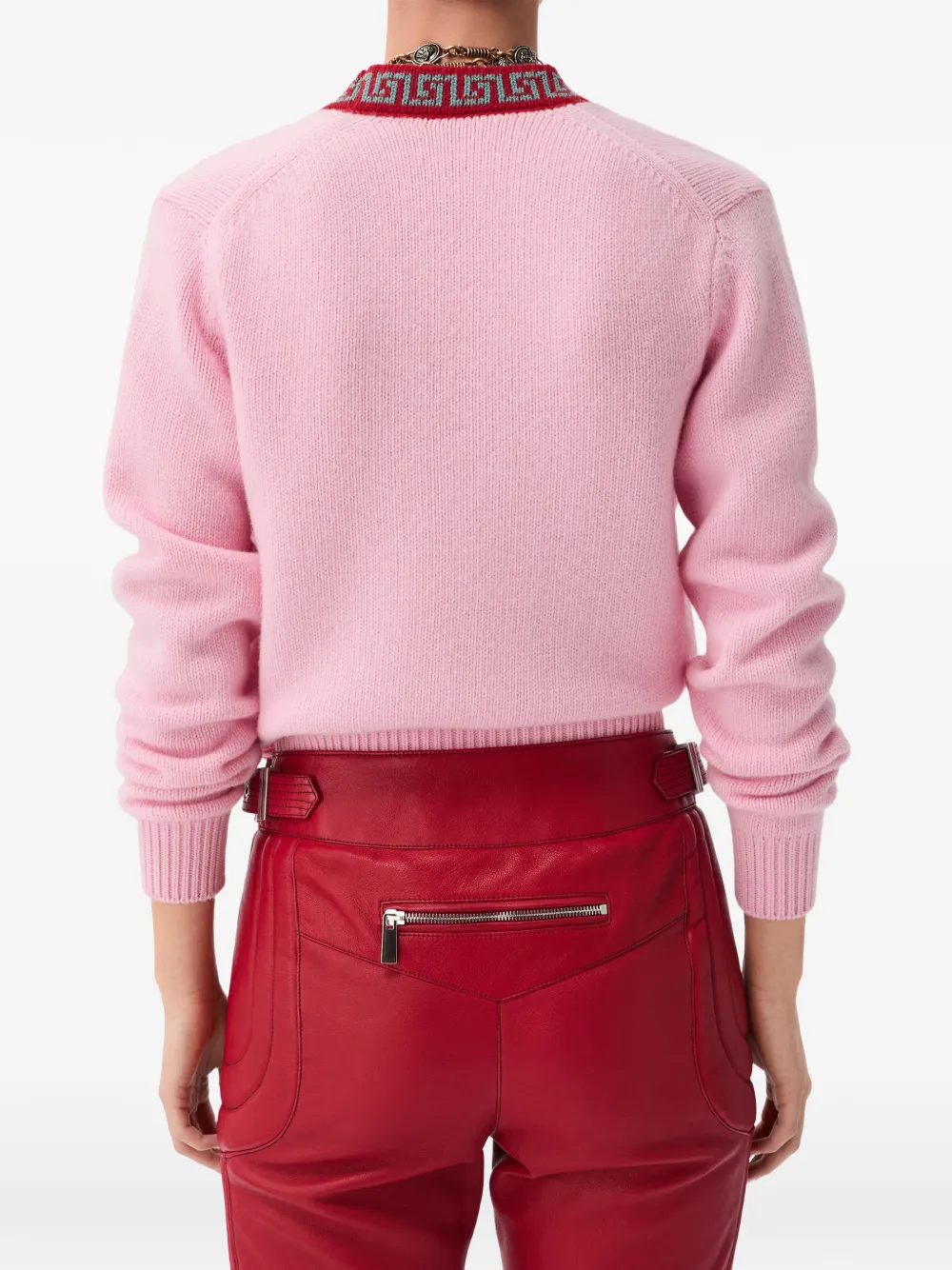 Versace Gebreid vest van wol en kasjmier Roze