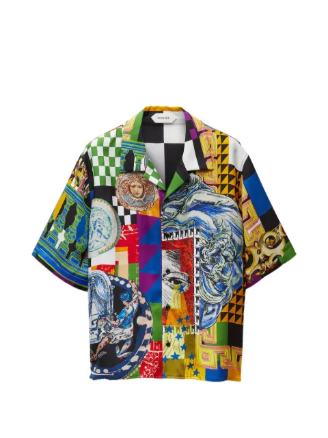 Versace printed silk-twill regular shirt