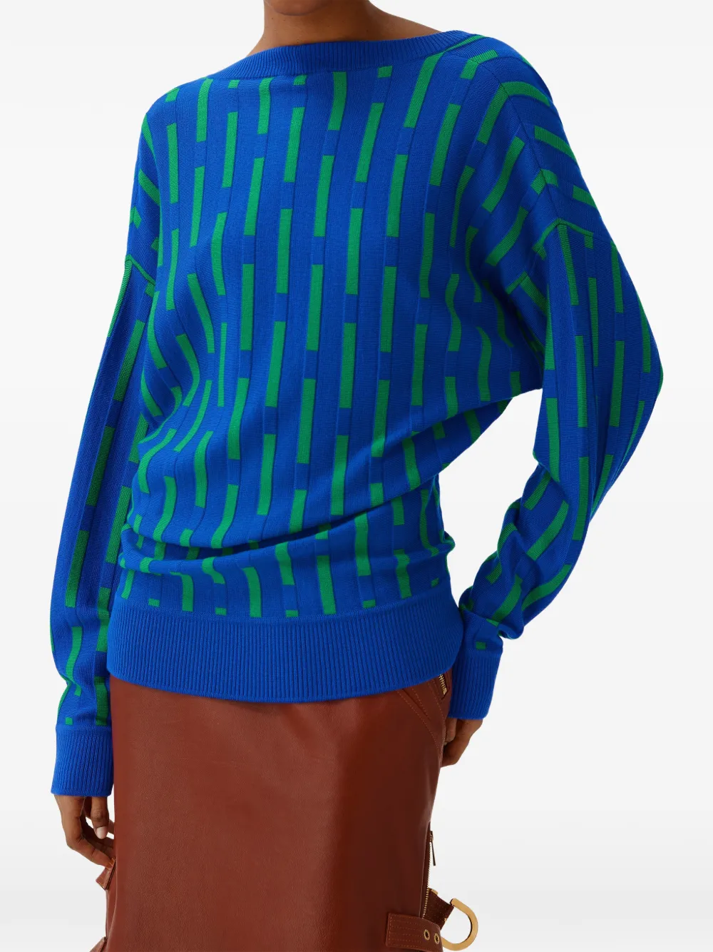 Versace Wollen trui met V-hals en geborduurd logo Blauw