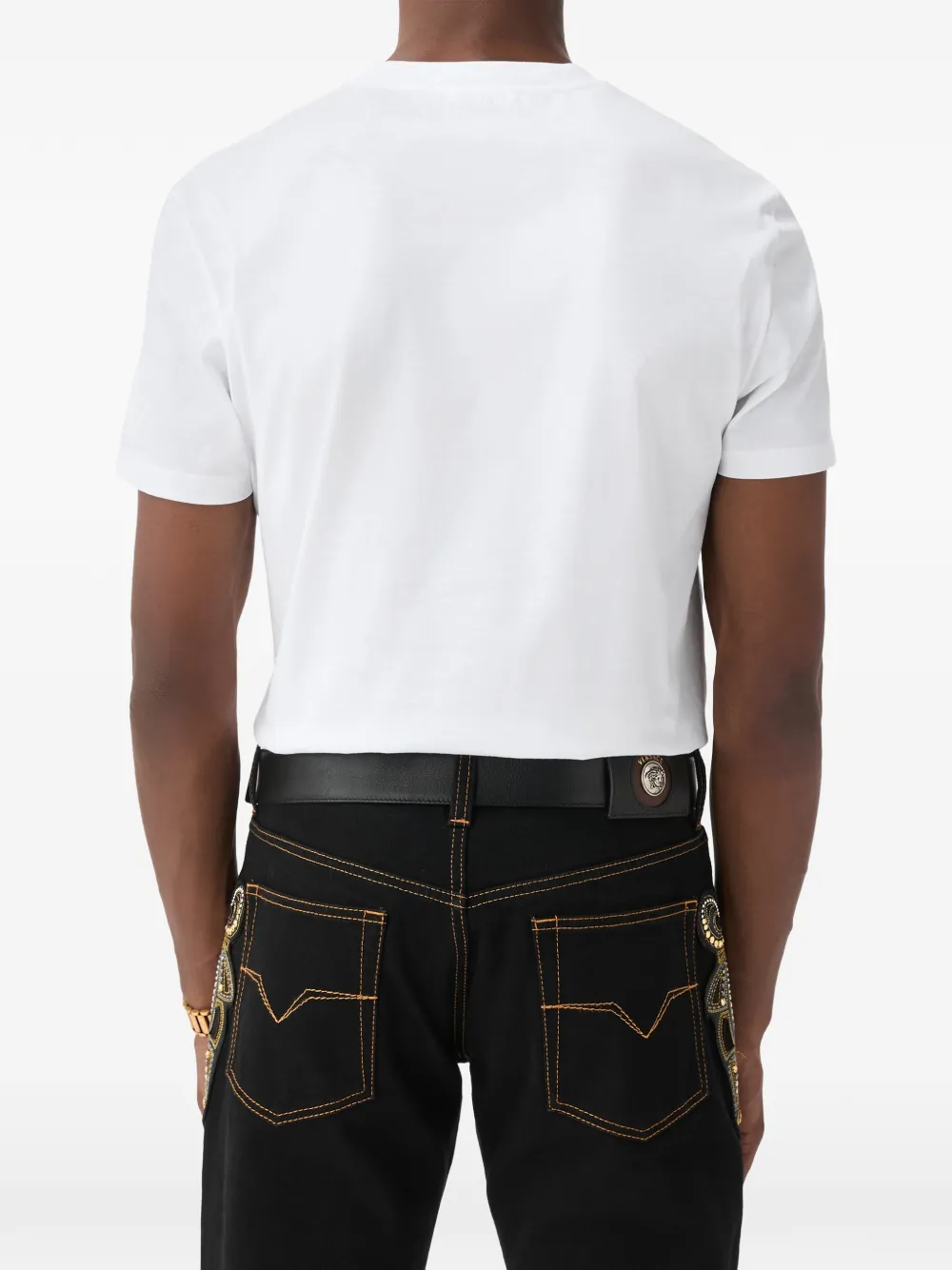 Versace Katoenen-jersey T-shirt met print Wit