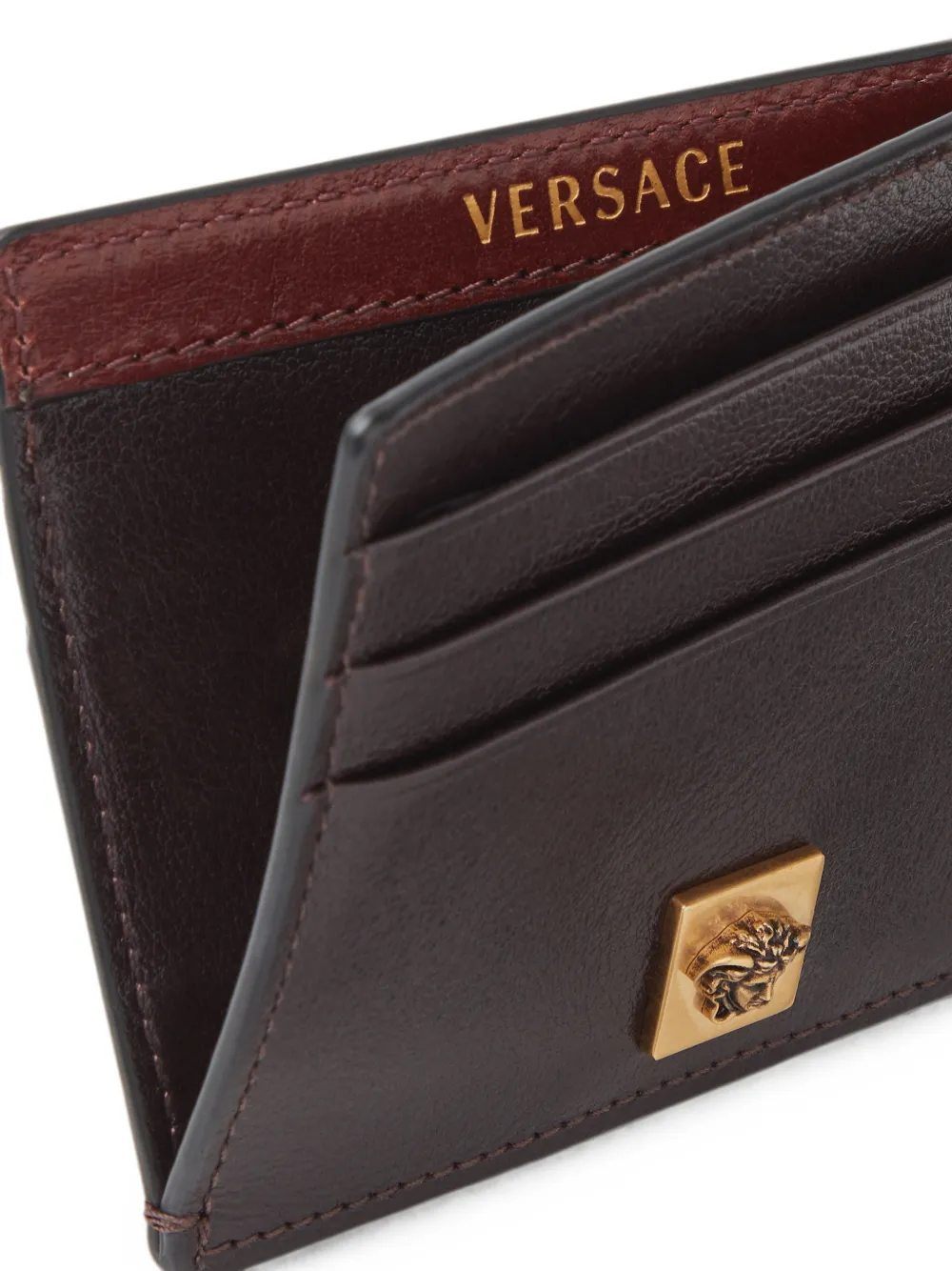 Versace Severine leren pasjeshouder Bruin