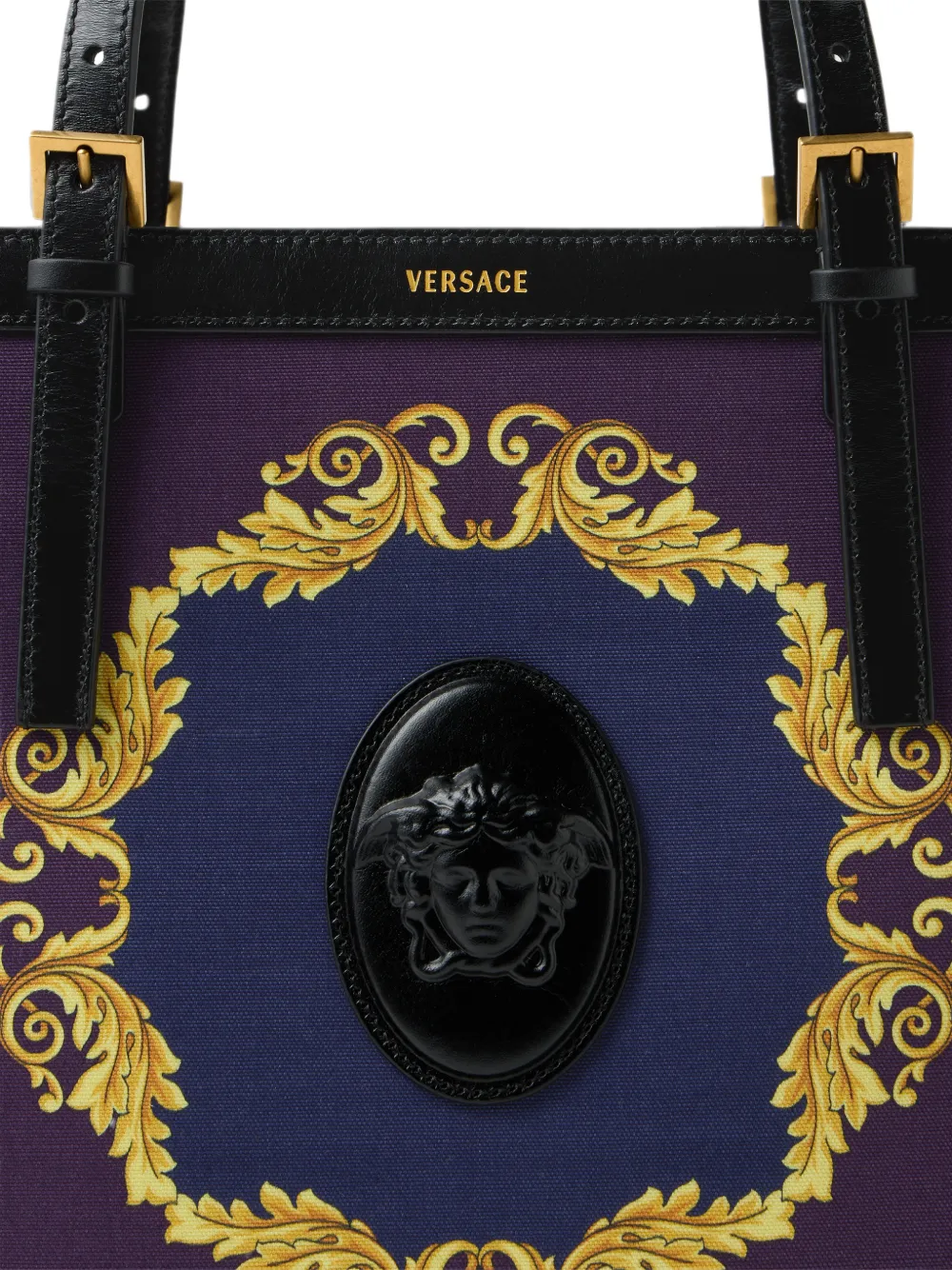 Versace Rivière canvas shopper met pritn Paars