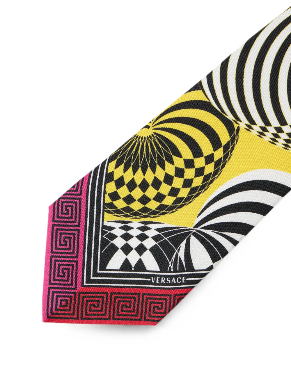 Versace Zijden twill stropdas met print Zwart