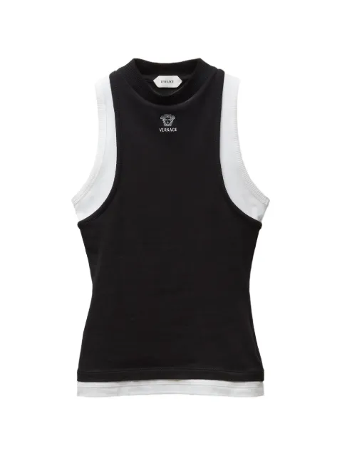 Versace embroidered-logo stretch cotton-jersey tank top