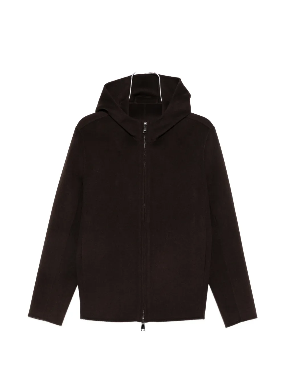 Giorgio Brato hooded zip-up wool jacket - Marrone