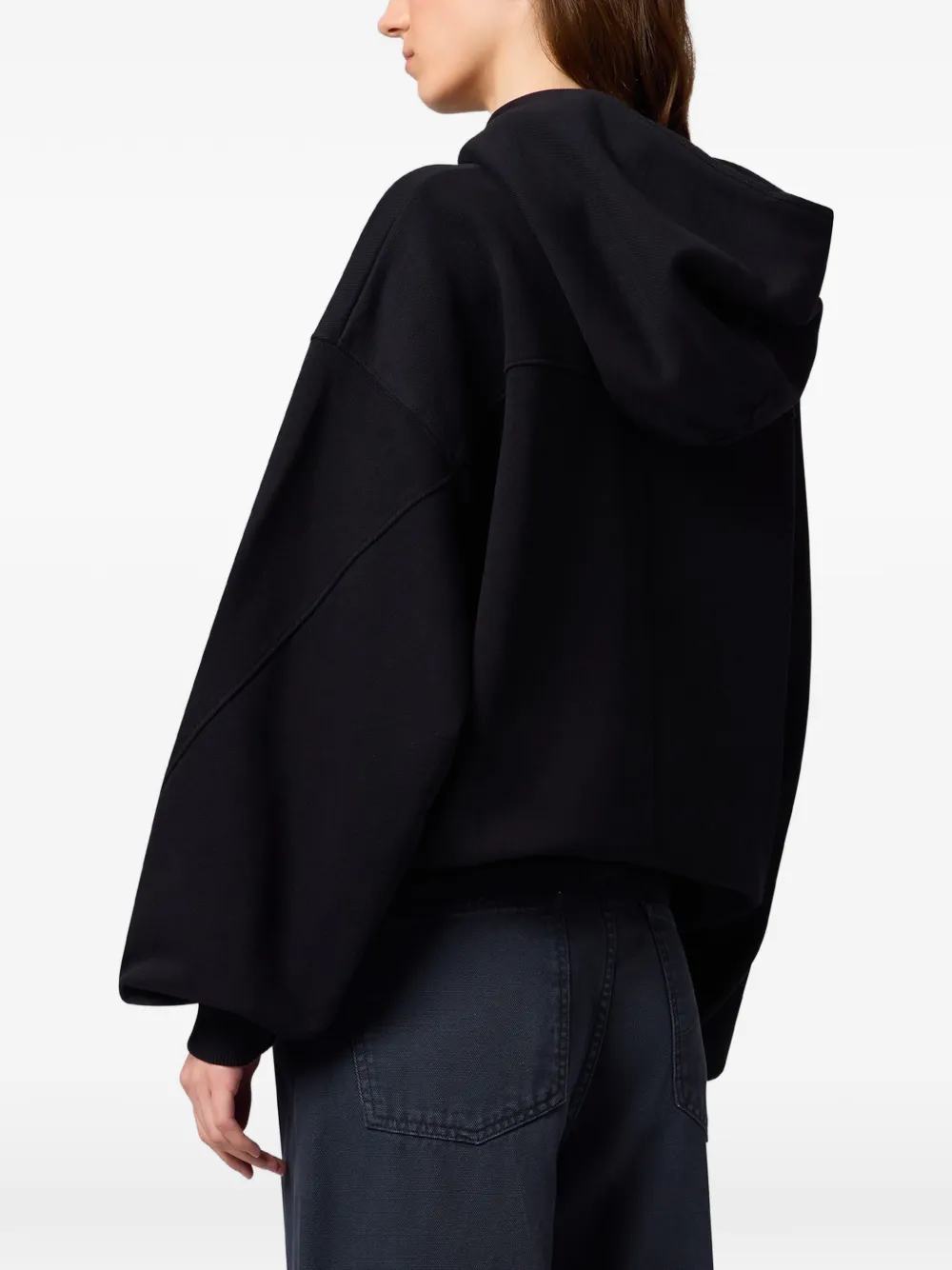 Msgm Logo-patch Oversized Hoodie In Black
