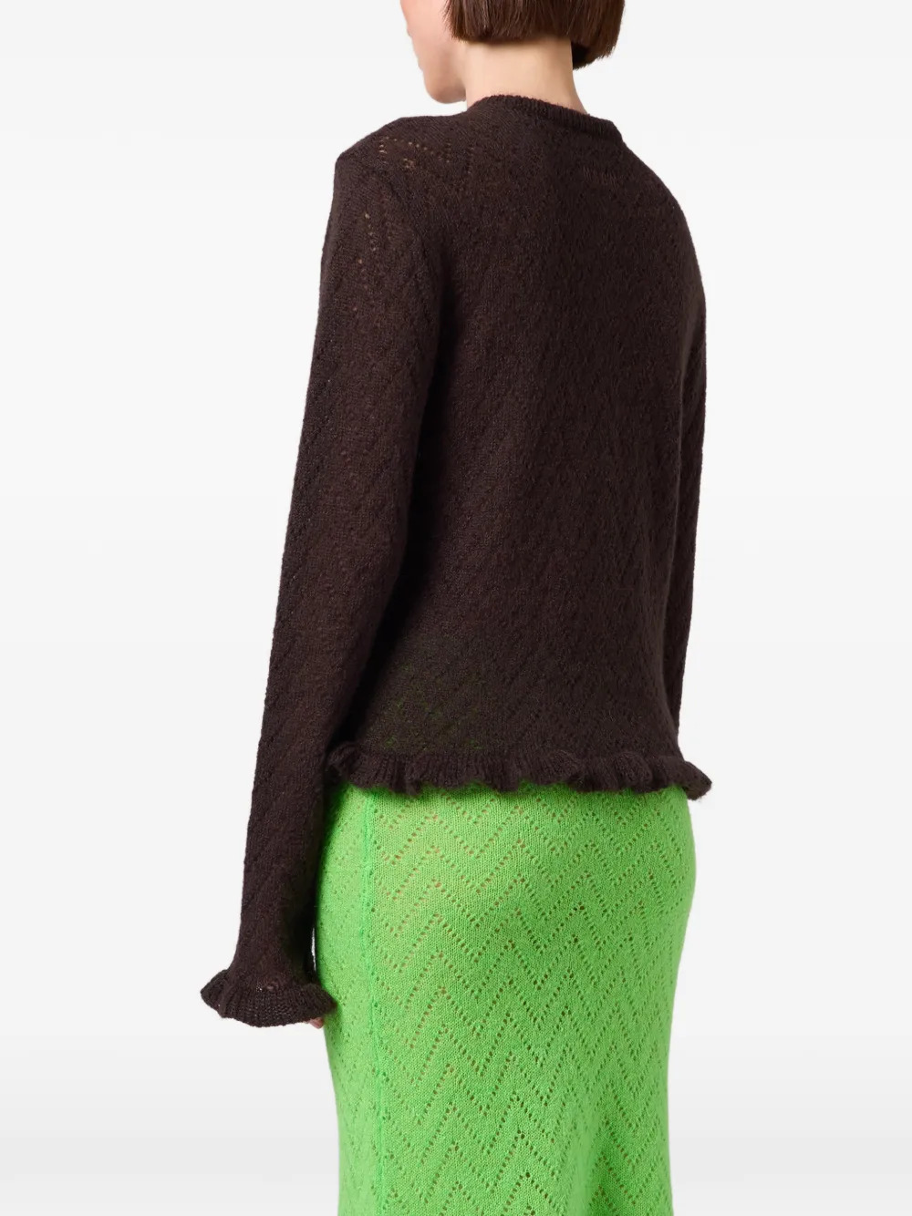 MSGM Vest met ruches afwerking Bruin