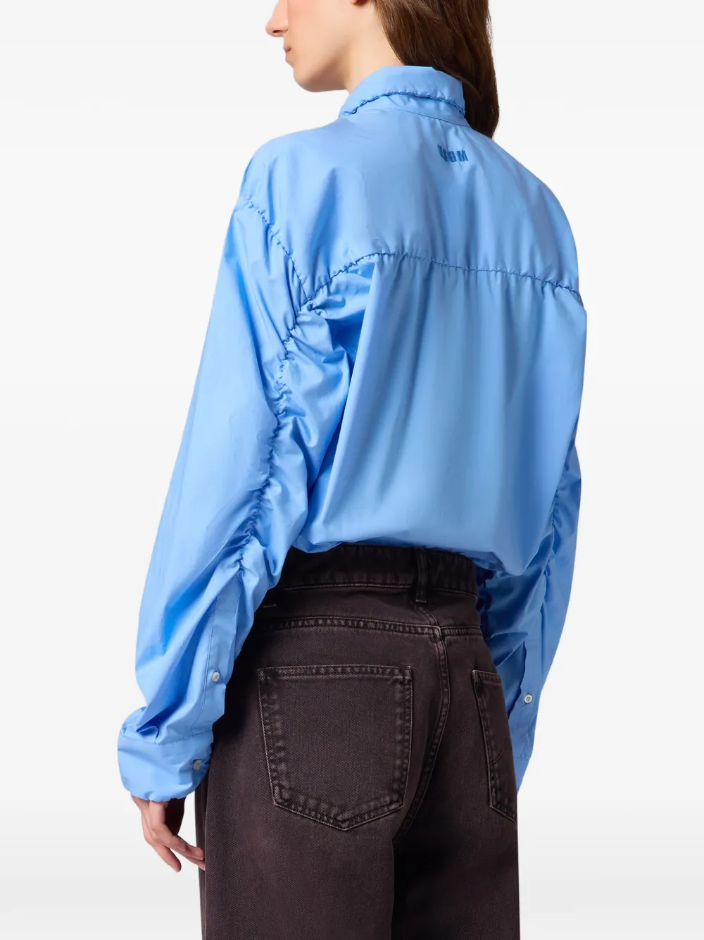 MSGM Blouse met borstzak en ruches Blauw