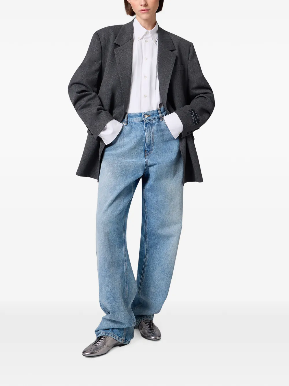 MSGM Button-down blouse met plooien Wit