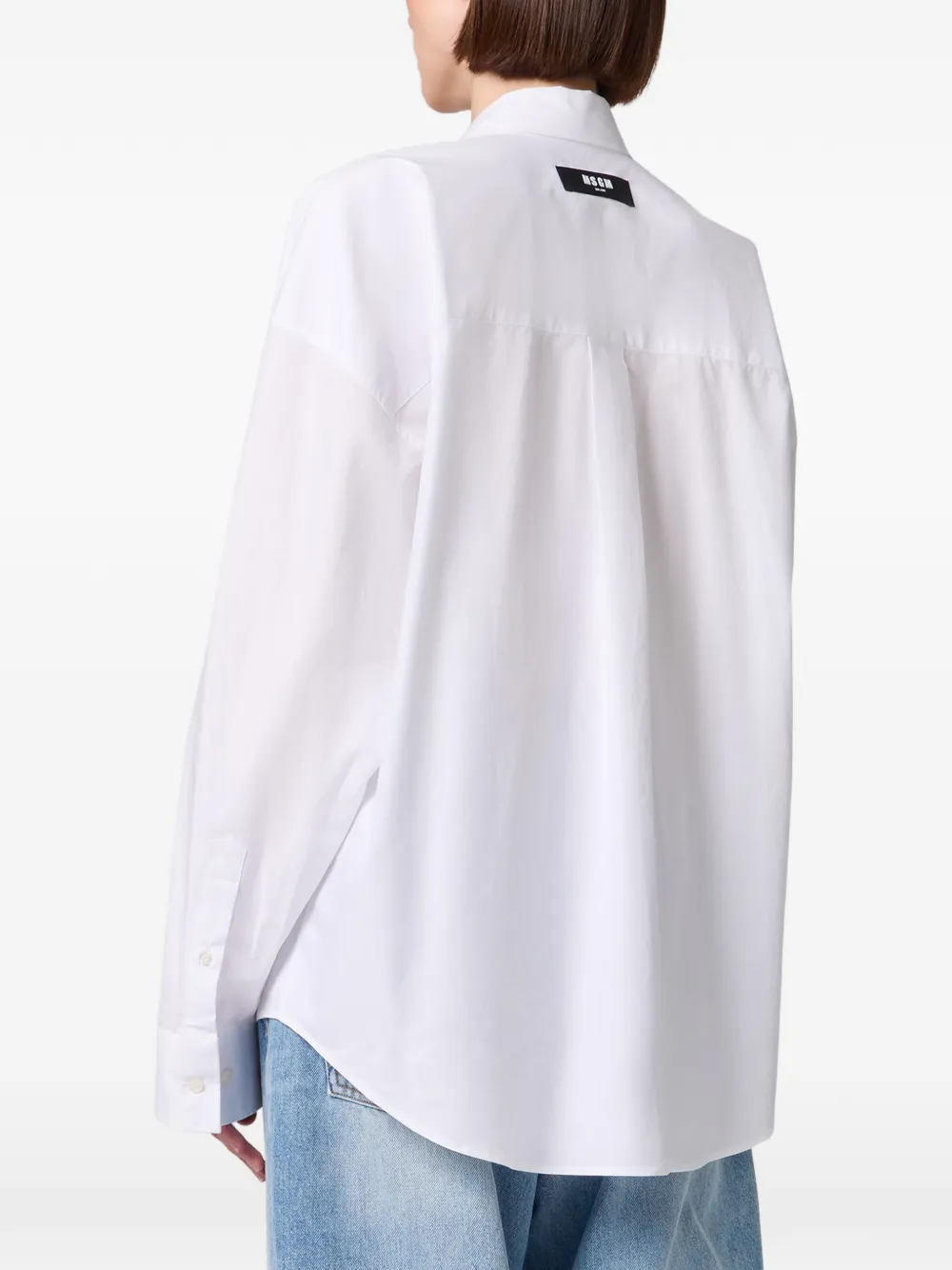 MSGM Button-down blouse met plooien Wit