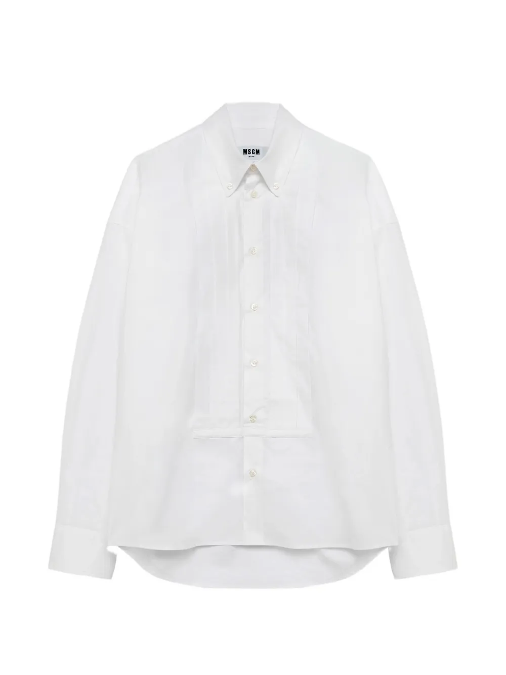 MSGM pleated-bib button-down shirt - Bianco