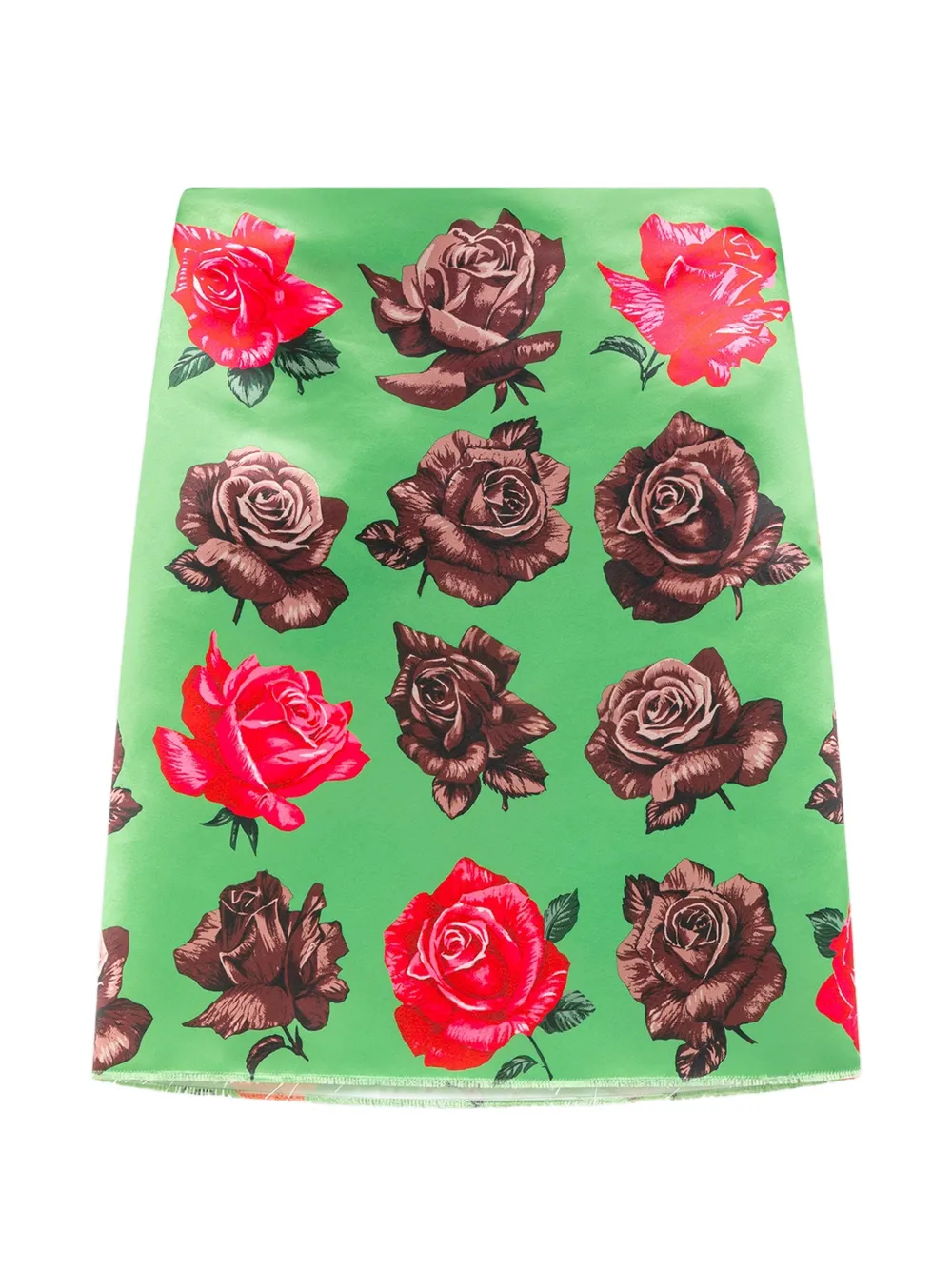 MSGM Minigonna con stampa rose - Verde