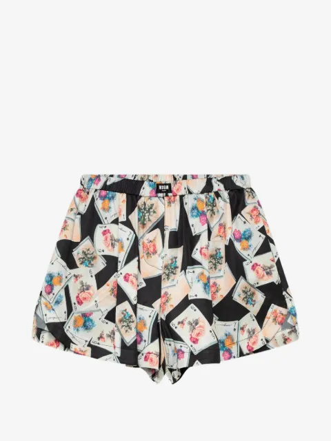 MSGM playing-card-print shorts