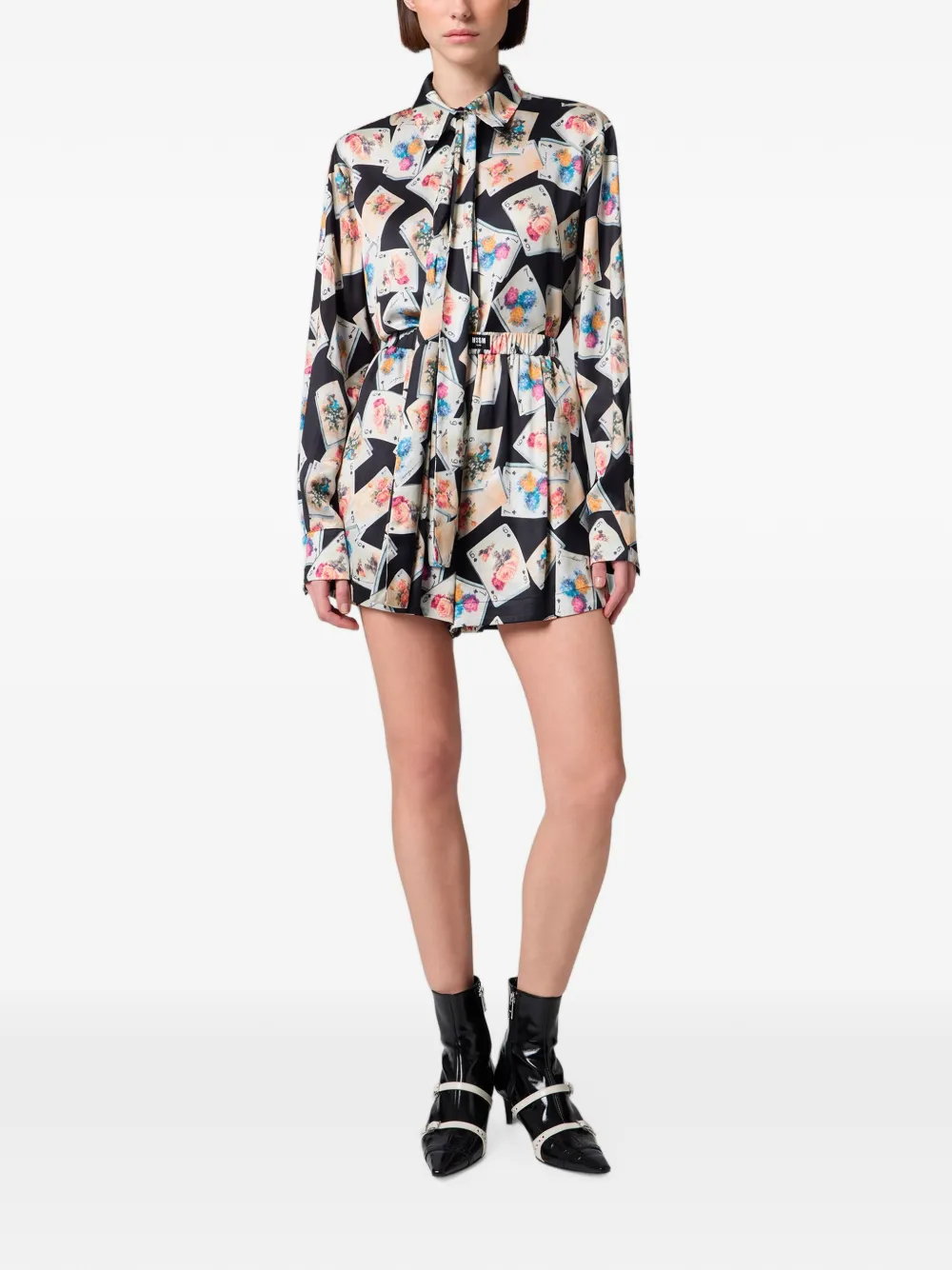 MSGM Shorts met speelkaartprint Zwart