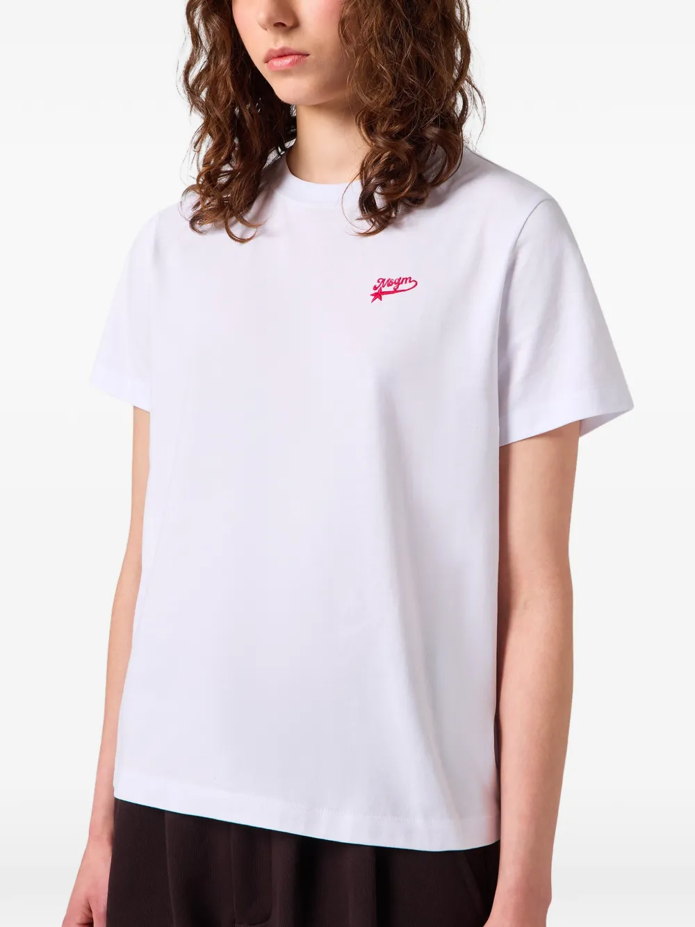 MSGM T-shirt met geborduurd logo Wit
