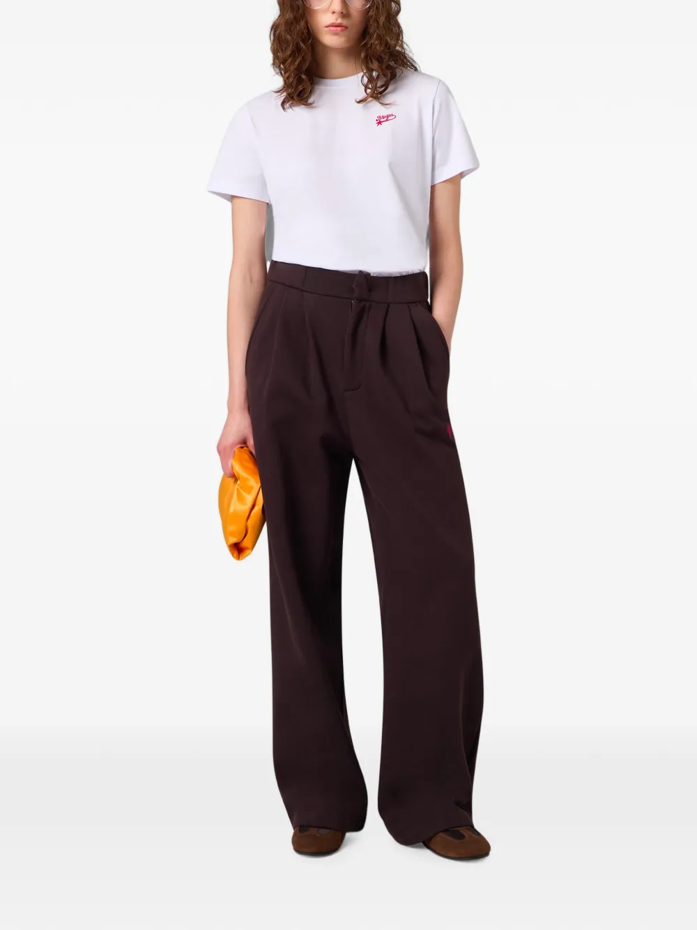 MSGM T-shirt met geborduurd logo Wit
