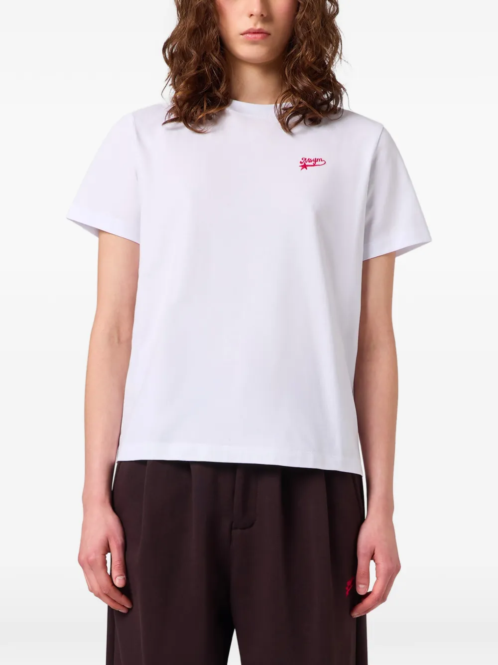 MSGM T-shirt met geborduurd logo Wit