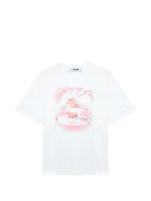 MSGM playera con estampado de gráfico y detalles de strass