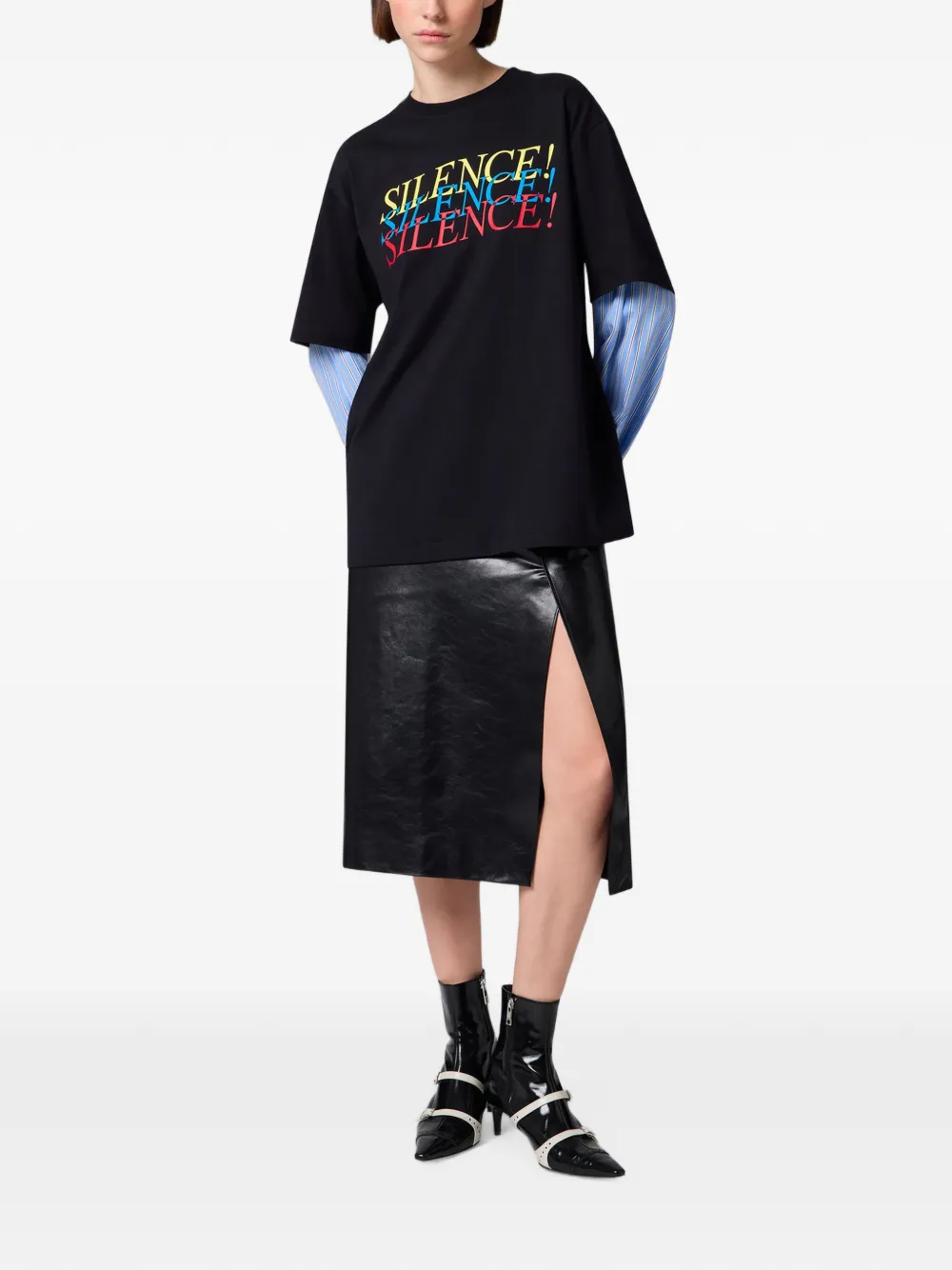 MSGM Blouse met tekst Zwart