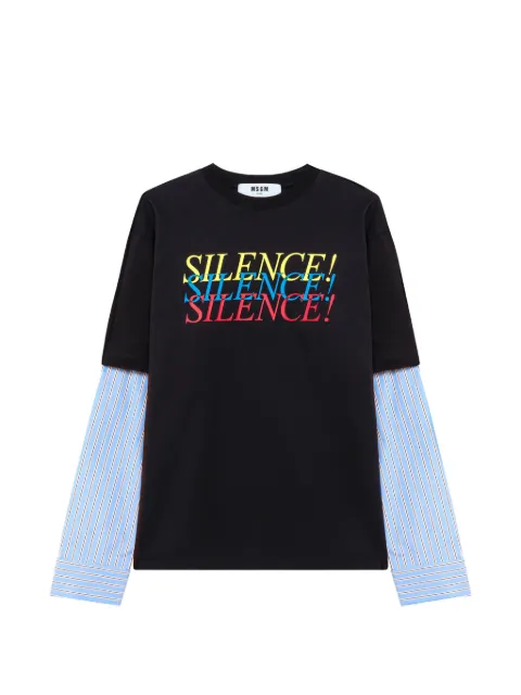 MSGM layered slogan-print T-shirt