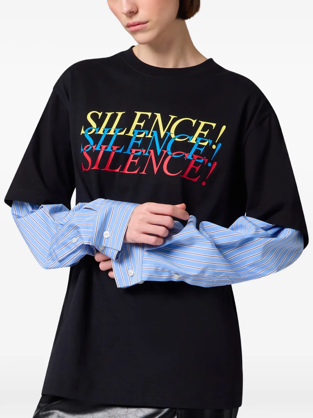 MSGM Blouse met tekst Zwart