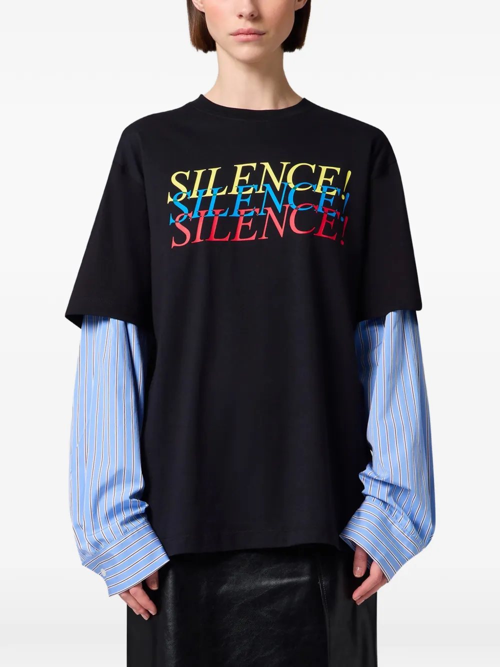 MSGM Blouse met tekst Zwart