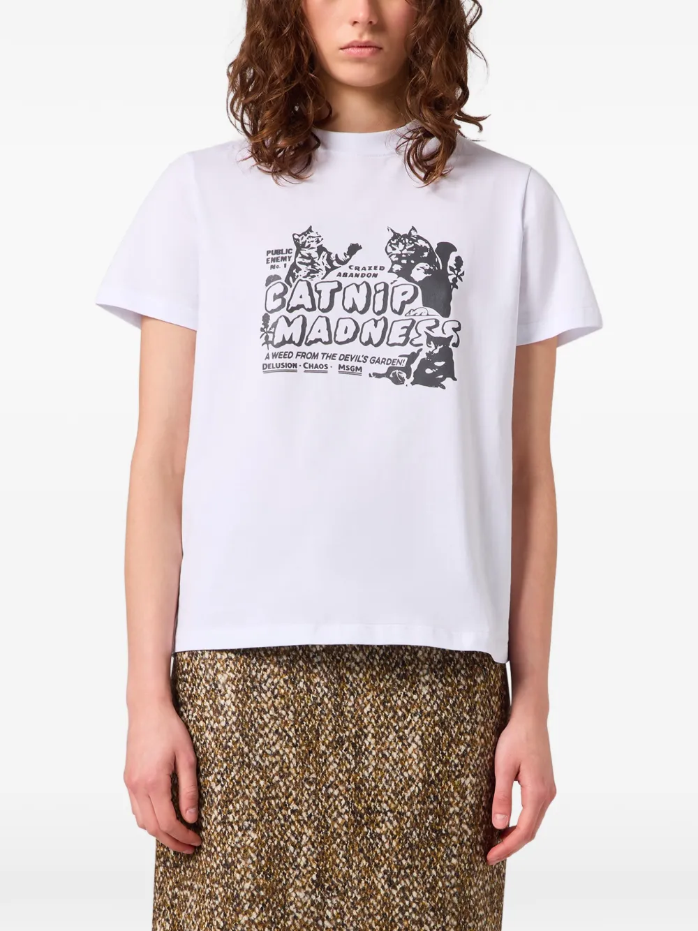 MSGM T-shirt met grafische print Wit