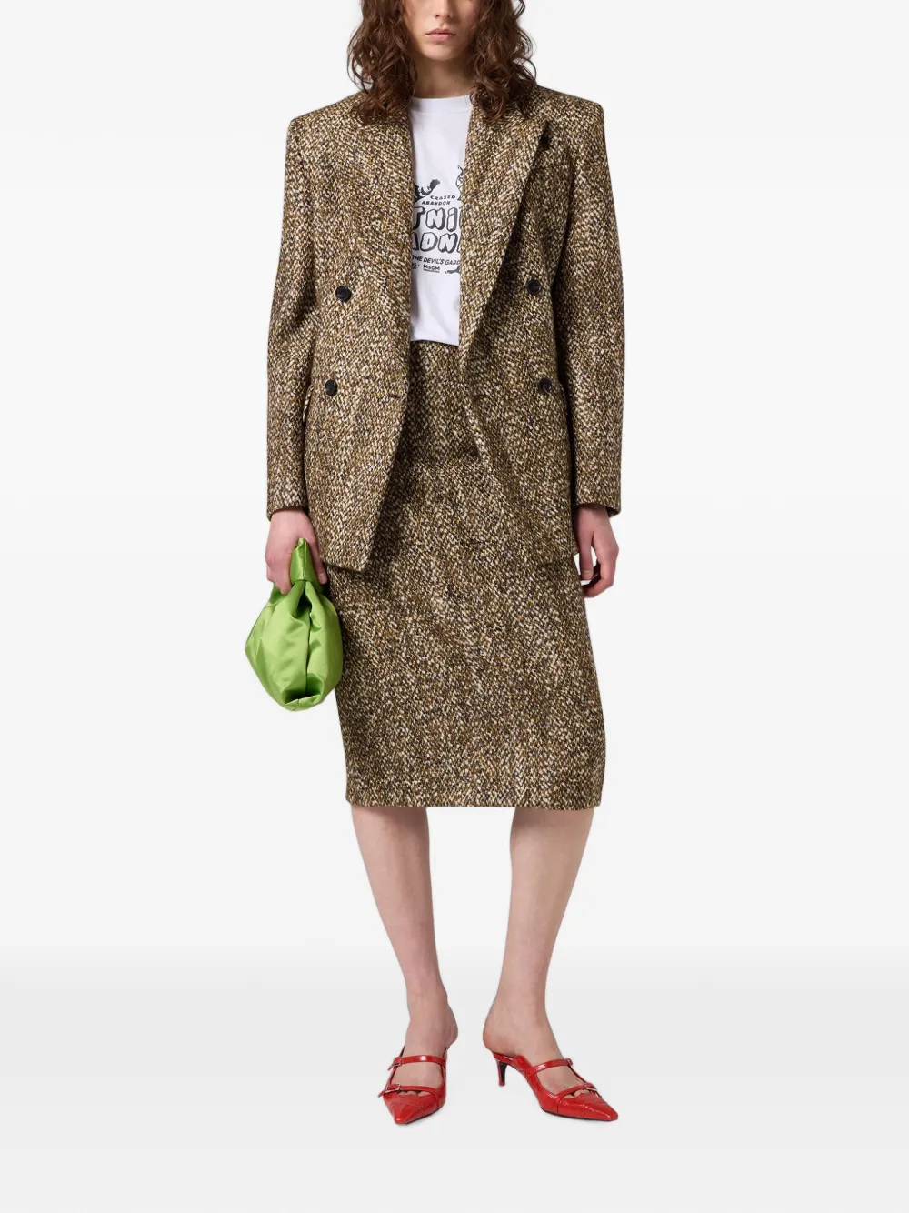 MSGM Jack met dubbele rij knopen Bruin