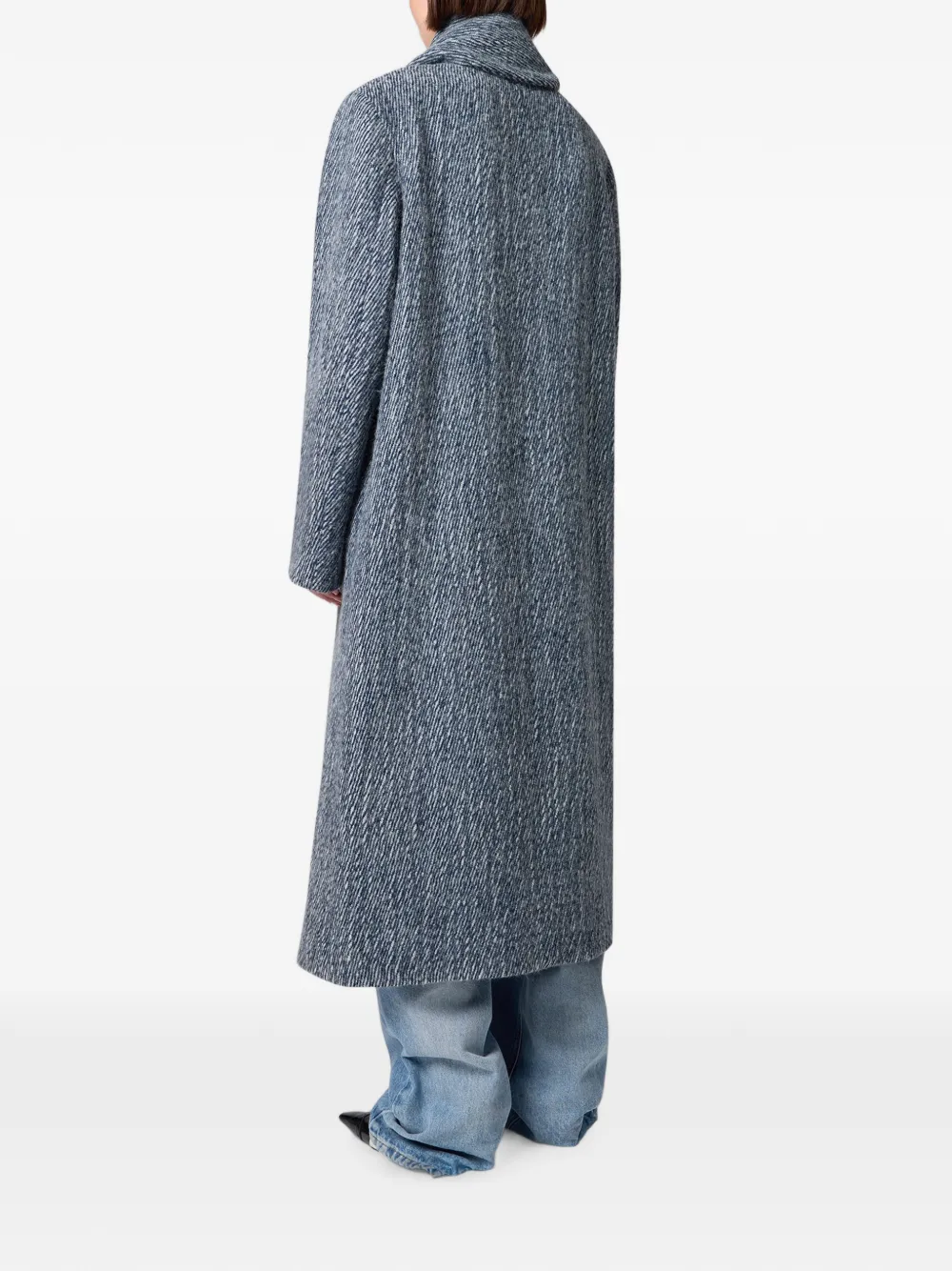 MSGM Jas met sjaaldetail en textuur Blauw
