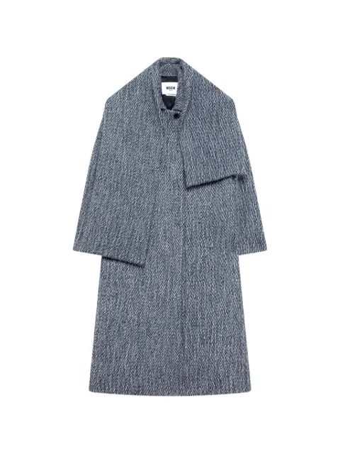 MSGM scarf-detail textured coat
