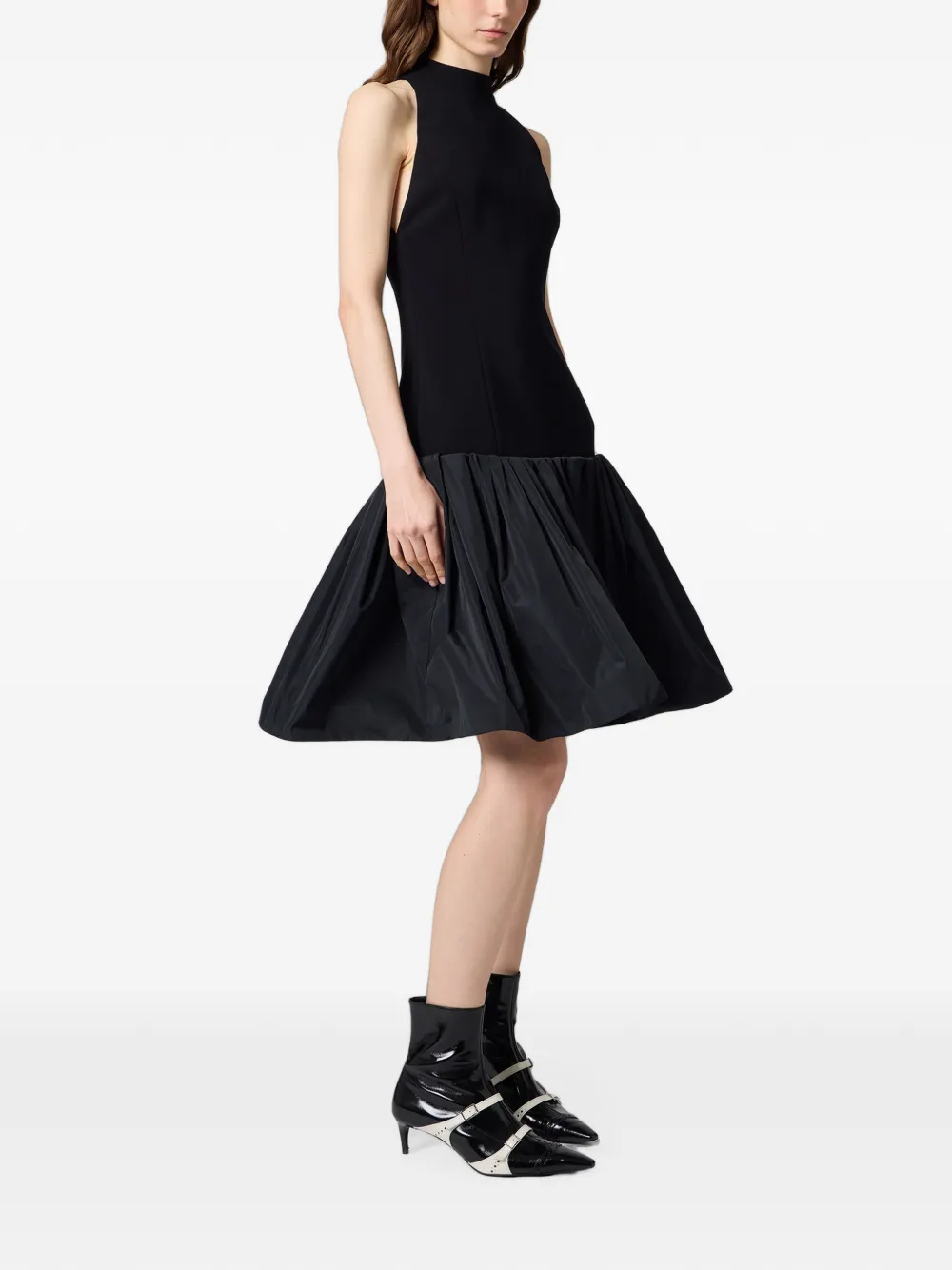 MSGM Geplooide halterjurk Zwart